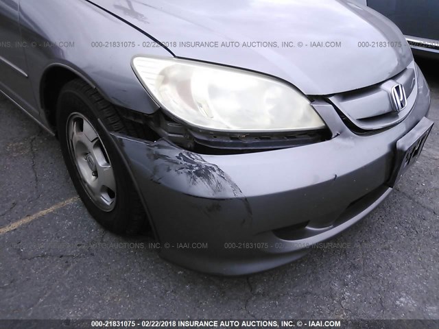 JHMES96674S003017 - 2004 HONDA CIVIC HYBRID GRAY photo 6