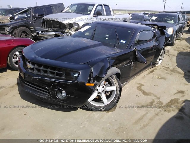 2G1FC1E38D9167673 - 2013 CHEVROLET CAMARO LT BLACK photo 2