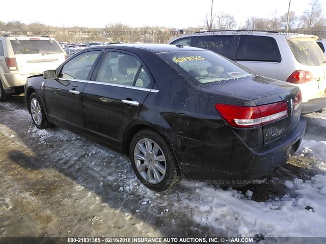 3LNHL2JC7AR654456 - 2010 LINCOLN MKZ BLACK photo 3