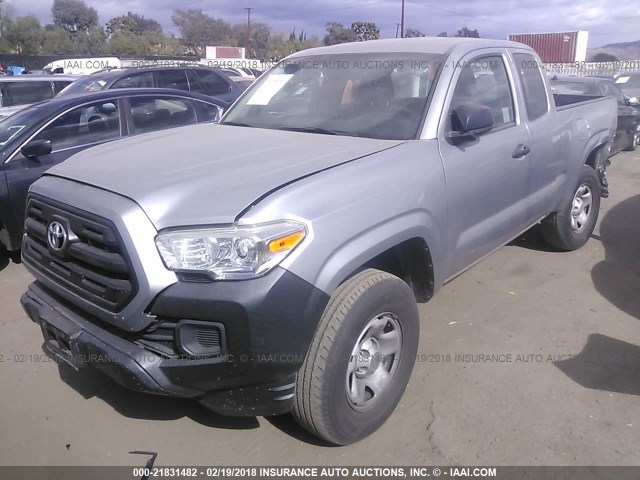 5TFRX5GNXGX053517 - 2016 TOYOTA TACOMA ACCESS CAB/SR/SR5 SILVER photo 2