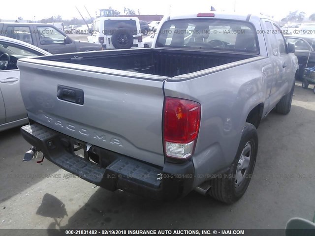 5TFRX5GNXGX053517 - 2016 TOYOTA TACOMA ACCESS CAB/SR/SR5 SILVER photo 4