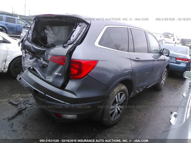 5FNYF6H5XHB005059 - 2017 HONDA PILOT EXL GRAY photo 4