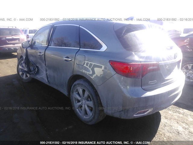 5FRYD4H85EB018980 - 2014 ACURA MDX ADVANCE GRAY photo 3