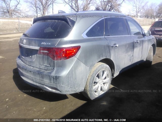 5FRYD4H85EB018980 - 2014 ACURA MDX ADVANCE GRAY photo 4