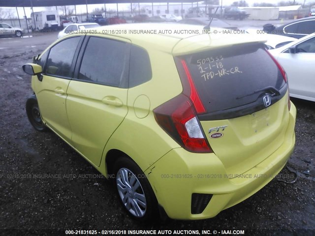 JHMGK5H51GX033045 - 2016 HONDA FIT LX YELLOW photo 3