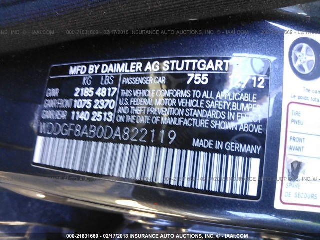 WDDGF8AB0DA822119 - 2013 MERCEDES-BENZ C 300 4MATIC GRAY photo 9