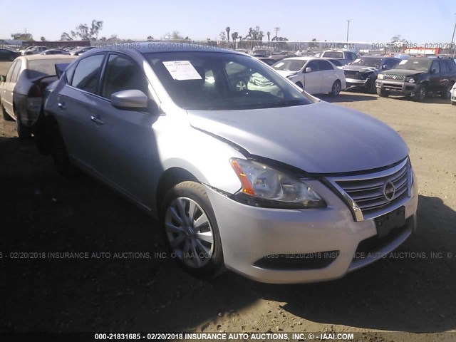 3N1AB7AP8EY339785 - 2014 NISSAN SENTRA S/SV/SR/SL SILVER photo 1