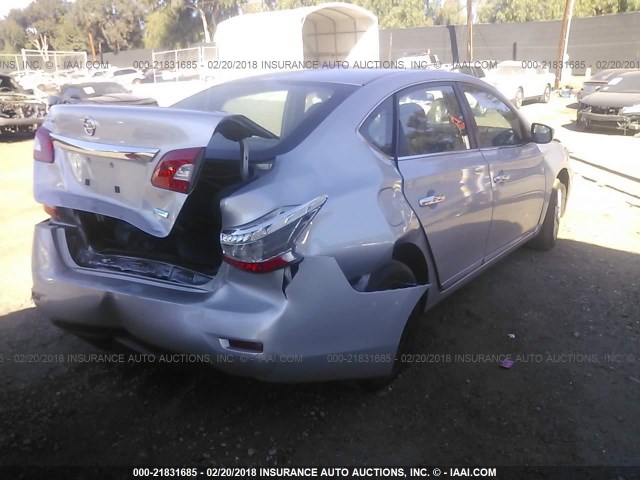 3N1AB7AP8EY339785 - 2014 NISSAN SENTRA S/SV/SR/SL SILVER photo 4