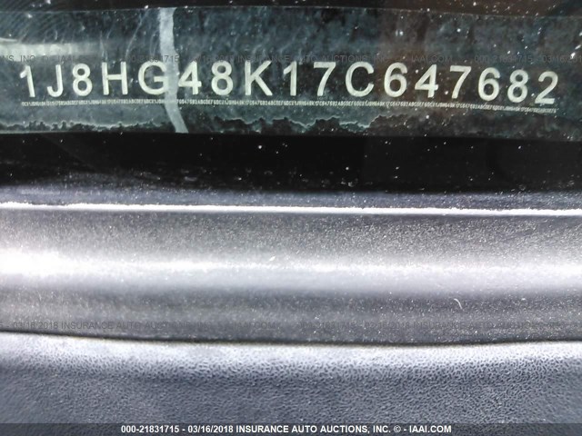 1J8HG48K17C647682 - 2007 JEEP COMMANDER BLACK photo 9