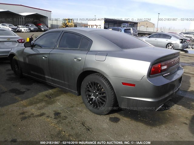 2B3CL3CG8BH597543 - 2011 DODGE CHARGER GRAY photo 3