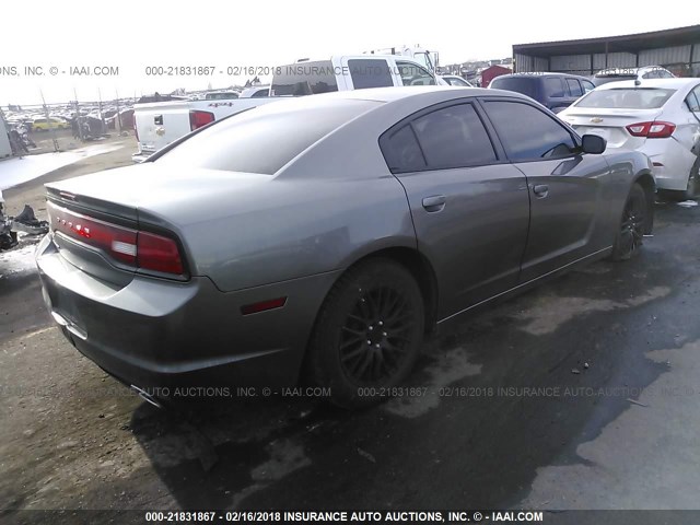 2B3CL3CG8BH597543 - 2011 DODGE CHARGER GRAY photo 4