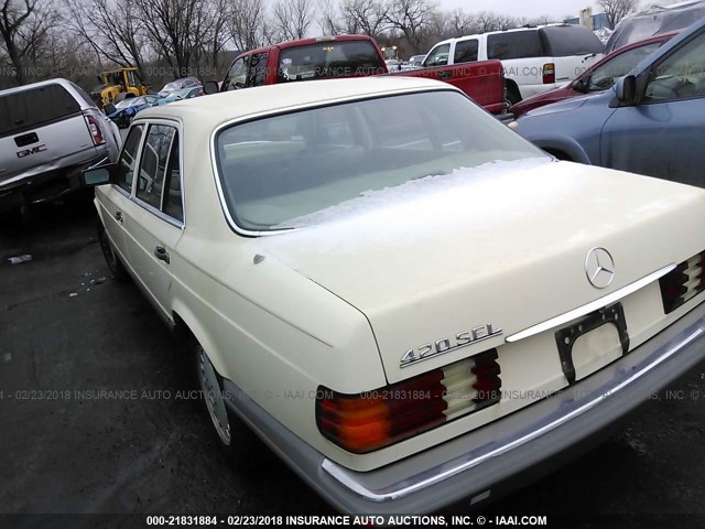 WDBCA35D0GA206011 - 1986 MERCEDES-BENZ 420 SEL BEIGE photo 3