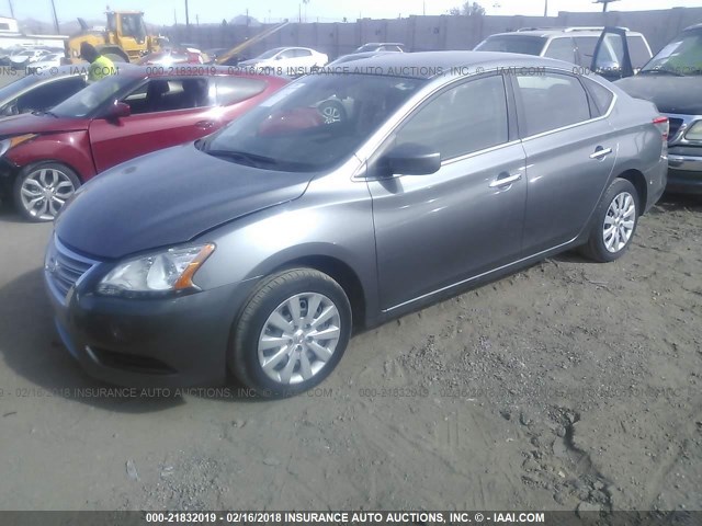 3N1AB7AP0FY238922 - 2015 NISSAN SENTRA S/SV/SR/SL GRAY photo 2