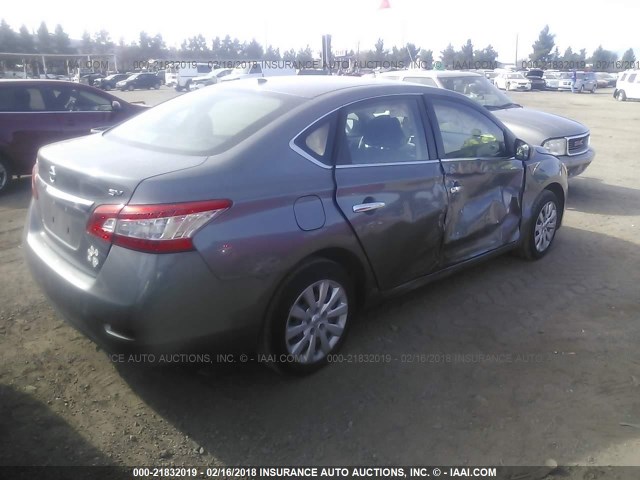 3N1AB7AP0FY238922 - 2015 NISSAN SENTRA S/SV/SR/SL GRAY photo 4