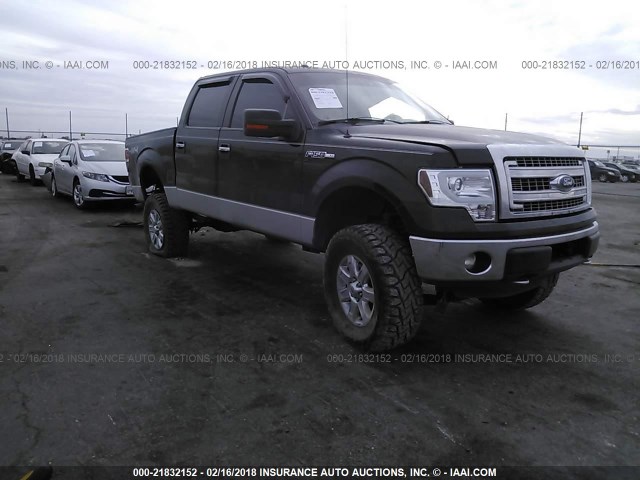 1FTFW1EF5DKG18954 - 2013 FORD F150 SUPERCREW GREEN photo 1