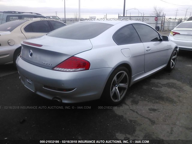 WBAEA53518CV90160 - 2008 BMW 650 I SILVER photo 4