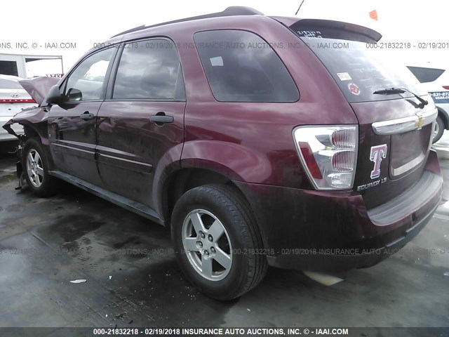 2CNDL23F186281678 - 2008 CHEVROLET EQUINOX LS MAROON photo 3