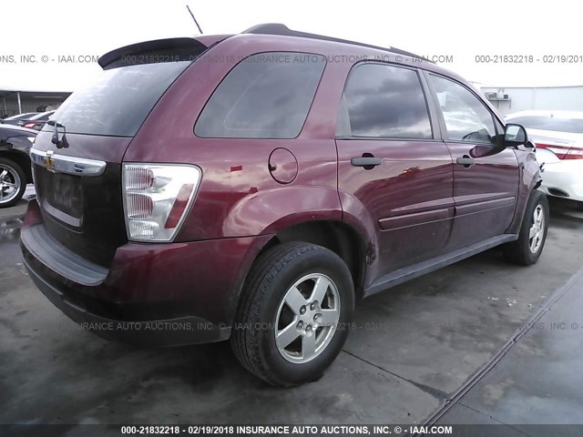 2CNDL23F186281678 - 2008 CHEVROLET EQUINOX LS MAROON photo 4