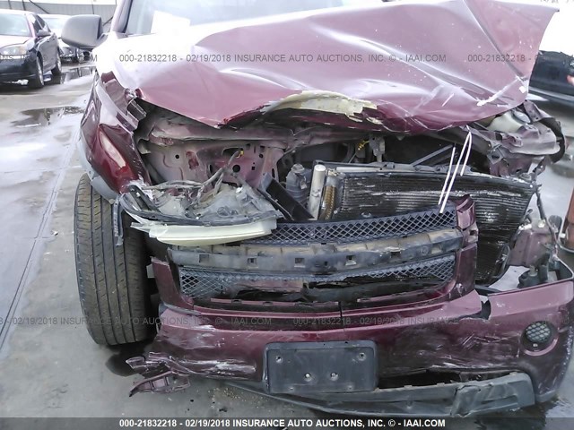 2CNDL23F186281678 - 2008 CHEVROLET EQUINOX LS MAROON photo 6