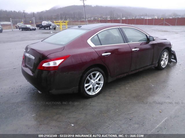 1N4AA51E39C808031 - 2009 NISSAN MAXIMA S/SV BURGUNDY photo 4