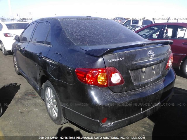 1NXBU4EE5AZ368351 - 2010 TOYOTA COROLLA S/LE/XLE BLACK photo 3