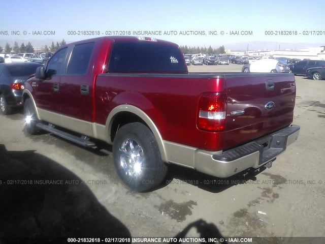 1FTPW12V07KC59369 - 2007 FORD F150 SUPERCREW RED photo 3