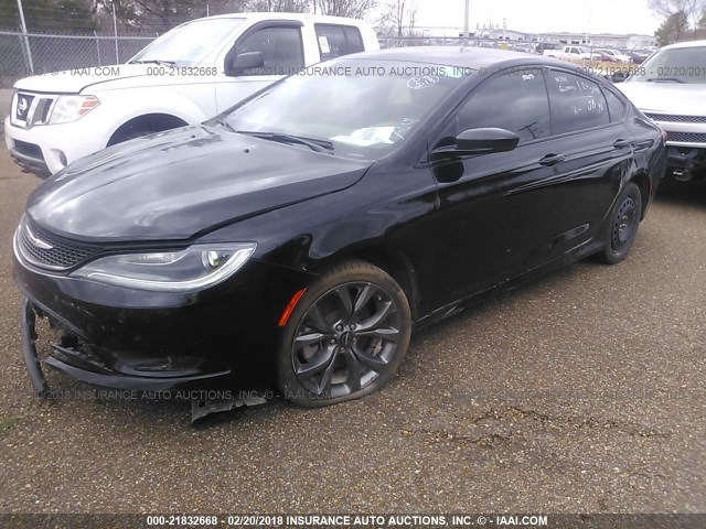 1C3CCCBGXFN614067 - 2015 CHRYSLER 200 S BLACK photo 2