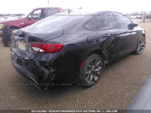 1C3CCCBGXFN614067 - 2015 CHRYSLER 200 S BLACK photo 4