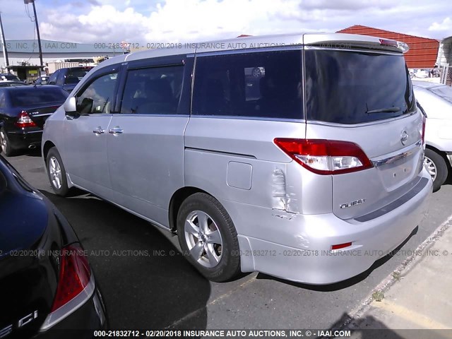 JN8AE2KP5D9068361 - 2013 NISSAN QUEST S/SV/SL/LE SILVER photo 3