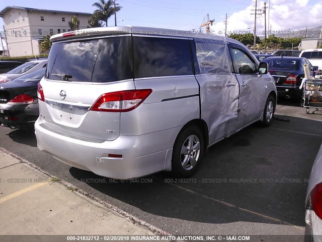 JN8AE2KP5D9068361 - 2013 NISSAN QUEST S/SV/SL/LE SILVER photo 4