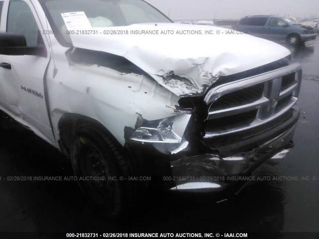 1C6RD6FP8CS262643 - 2012 DODGE RAM 1500 ST WHITE photo 6