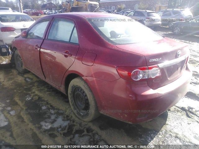 2T1BU4EE4CC764923 - 2012 TOYOTA COROLLA S/LE RED photo 3