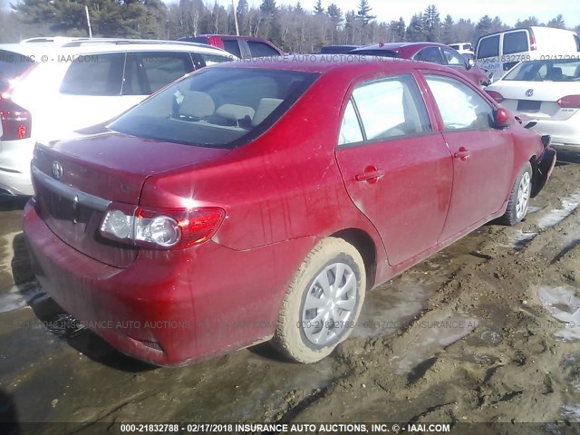 2T1BU4EE4CC764923 - 2012 TOYOTA COROLLA S/LE RED photo 4