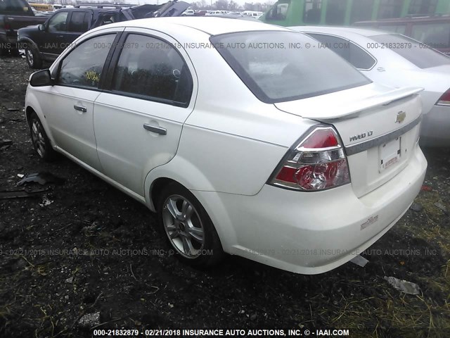 KL1TG56E79B307103 - 2009 CHEVROLET AVEO LT WHITE photo 3