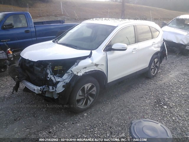 5J6RM4H92FL131325 - 2015 HONDA CR-V TOURING WHITE photo 2