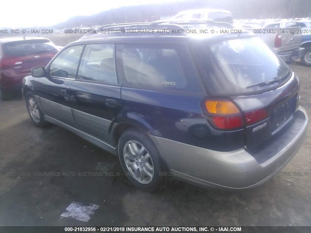 4S3BH675047619054 - 2004 SUBARU LEGACY OUTBACK AWP BLUE photo 3