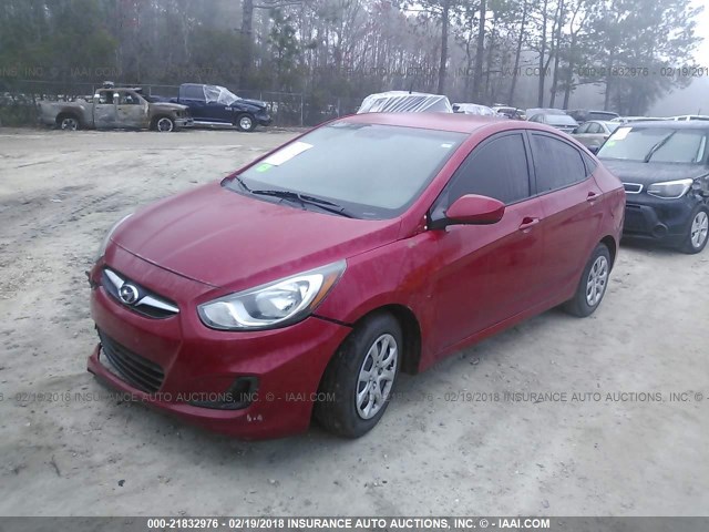 KMHCT4AE9DU579473 - 2013 HYUNDAI ACCENT GLS/GS RED photo 2