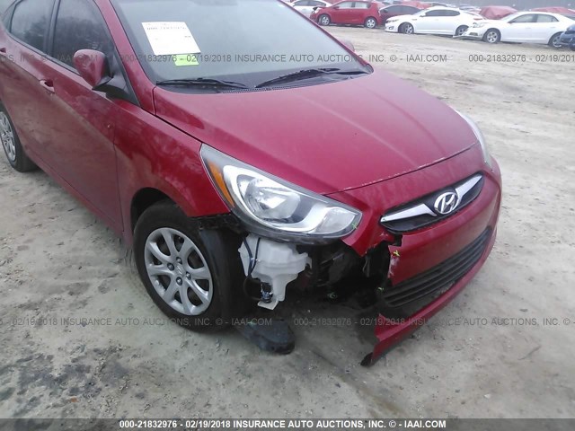 KMHCT4AE9DU579473 - 2013 HYUNDAI ACCENT GLS/GS RED photo 6