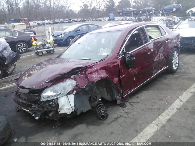 1G1ZE5E79BF223917 - 2011 CHEVROLET MALIBU LTZ 红色 照片 2