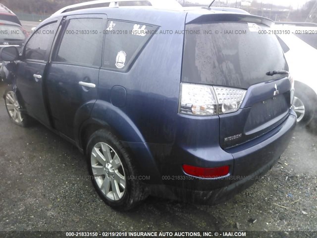 JA4MT41X78Z002681 - 2008 MITSUBISHI OUTLANDER XLS BLUE photo 3