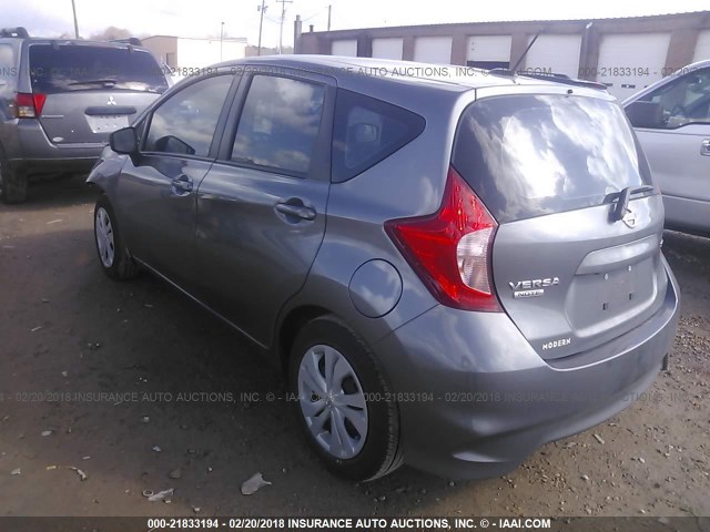 3N1CE2CP3HL377409 - 2017 NISSAN VERSA NOTE S/S PLUS/SV/SL/SR GRAY photo 3