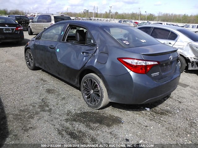 5YFBURHE8GP487403 - 2016 TOYOTA COROLLA L/LE/LE PLS/PRM/S/S PLS GRAY photo 3