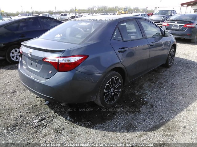 5YFBURHE8GP487403 - 2016 TOYOTA COROLLA L/LE/LE PLS/PRM/S/S PLS GRAY photo 4