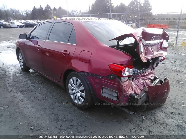 5YFBU4EE2DP174124 - 2013 TOYOTA COROLLA S/LE RED photo 3