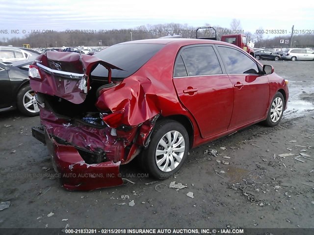 5YFBU4EE2DP174124 - 2013 TOYOTA COROLLA S/LE RED photo 4