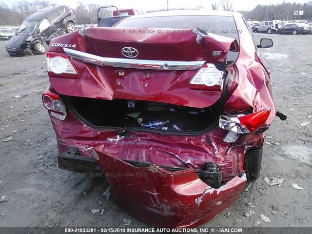 5YFBU4EE2DP174124 - 2013 TOYOTA COROLLA S/LE RED photo 6