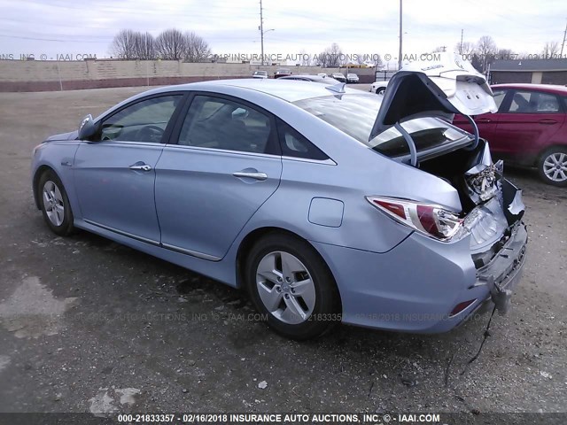 KMHEC4A47CA035540 - 2012 HYUNDAI SONATA HYBRID BLUE photo 3