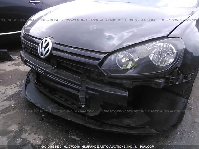 WVWDB7AJ6CW153074 - 2012 VOLKSWAGEN GOLF BLACK photo 6