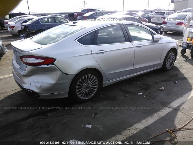 3FA6P0K94ER257922 - 2014 FORD FUSION TITANIUM SILVER photo 4