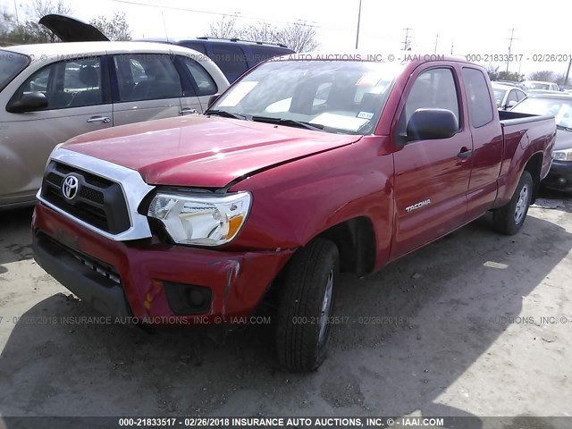 5TFTX4CN3EX042930 - 2014 TOYOTA TACOMA ACCESS CAB RED photo 2